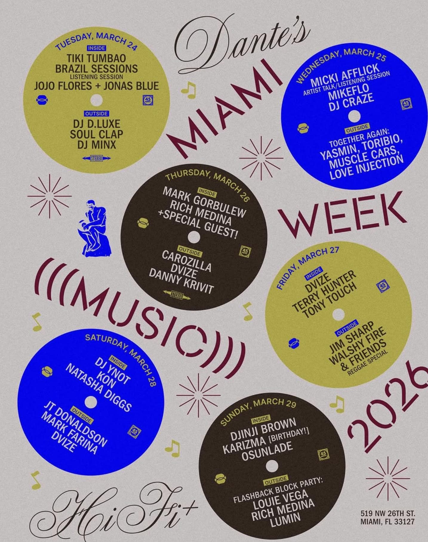 Dante’s Miami Music Week 2026 — Conference, Dance Party at Dante’s HiFi+ during Miami Music Week 2026