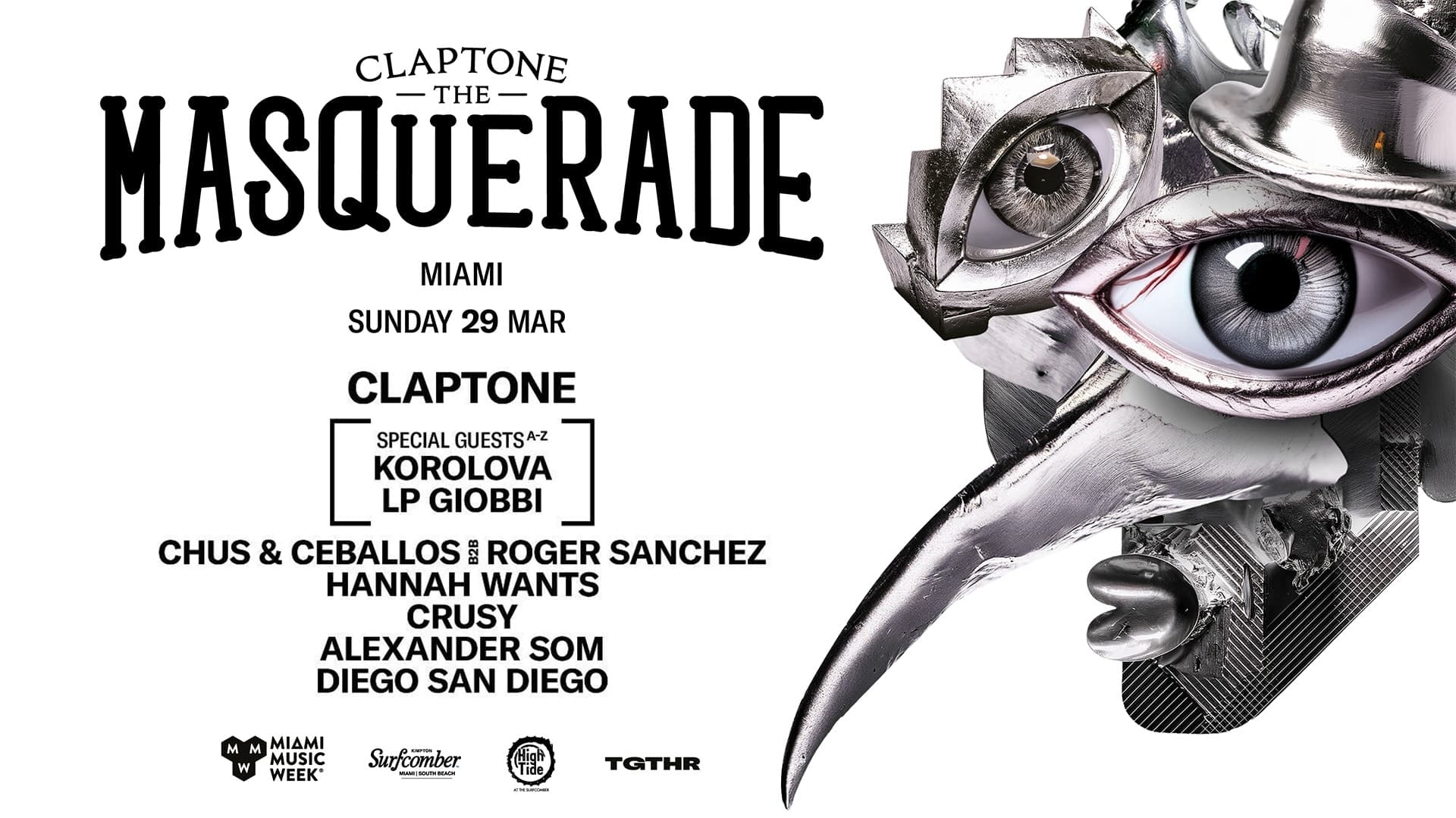 Claptone Presents The Masquerade Miami — Live Music at TGTHR. during Miami Music Week 2026