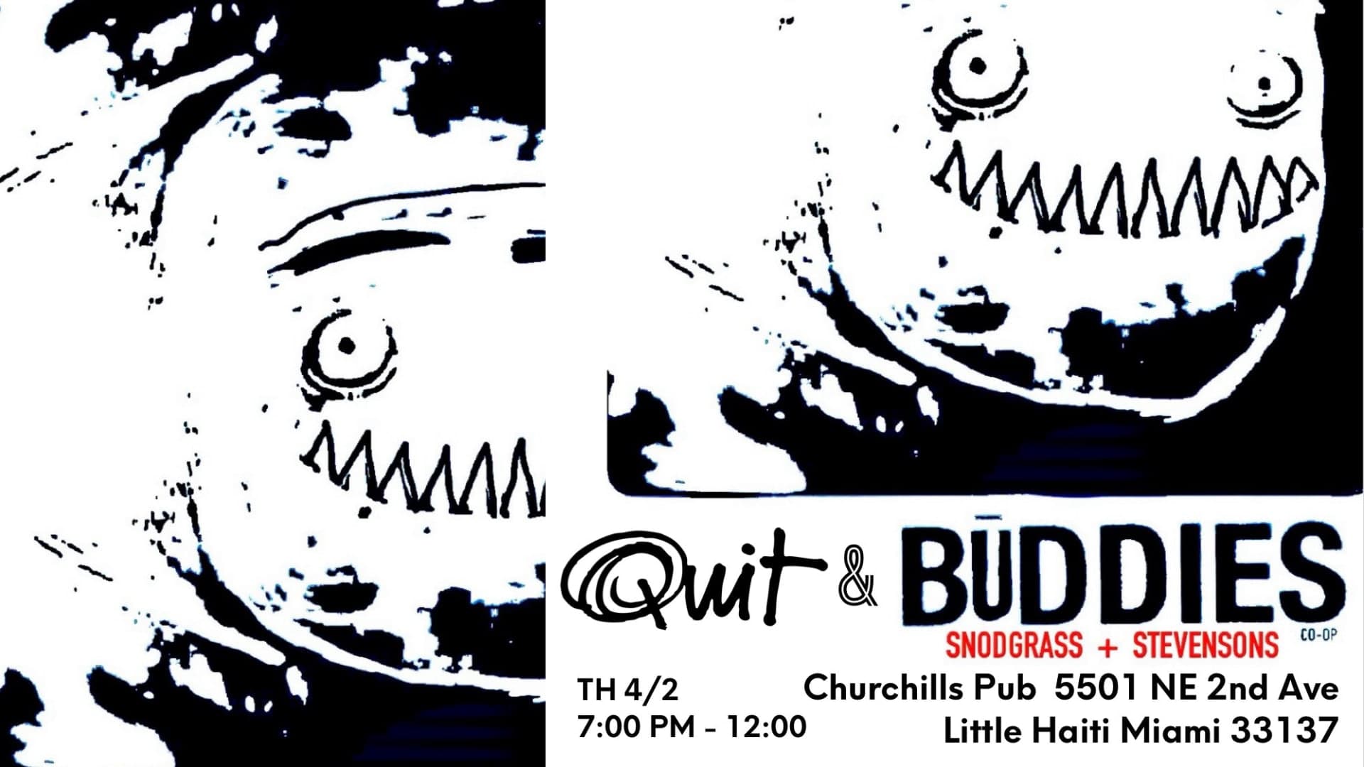 Quit / Buddies / Snoograss + Stevensons — Live Music at Churchills Pub during Miami Music Week 2026