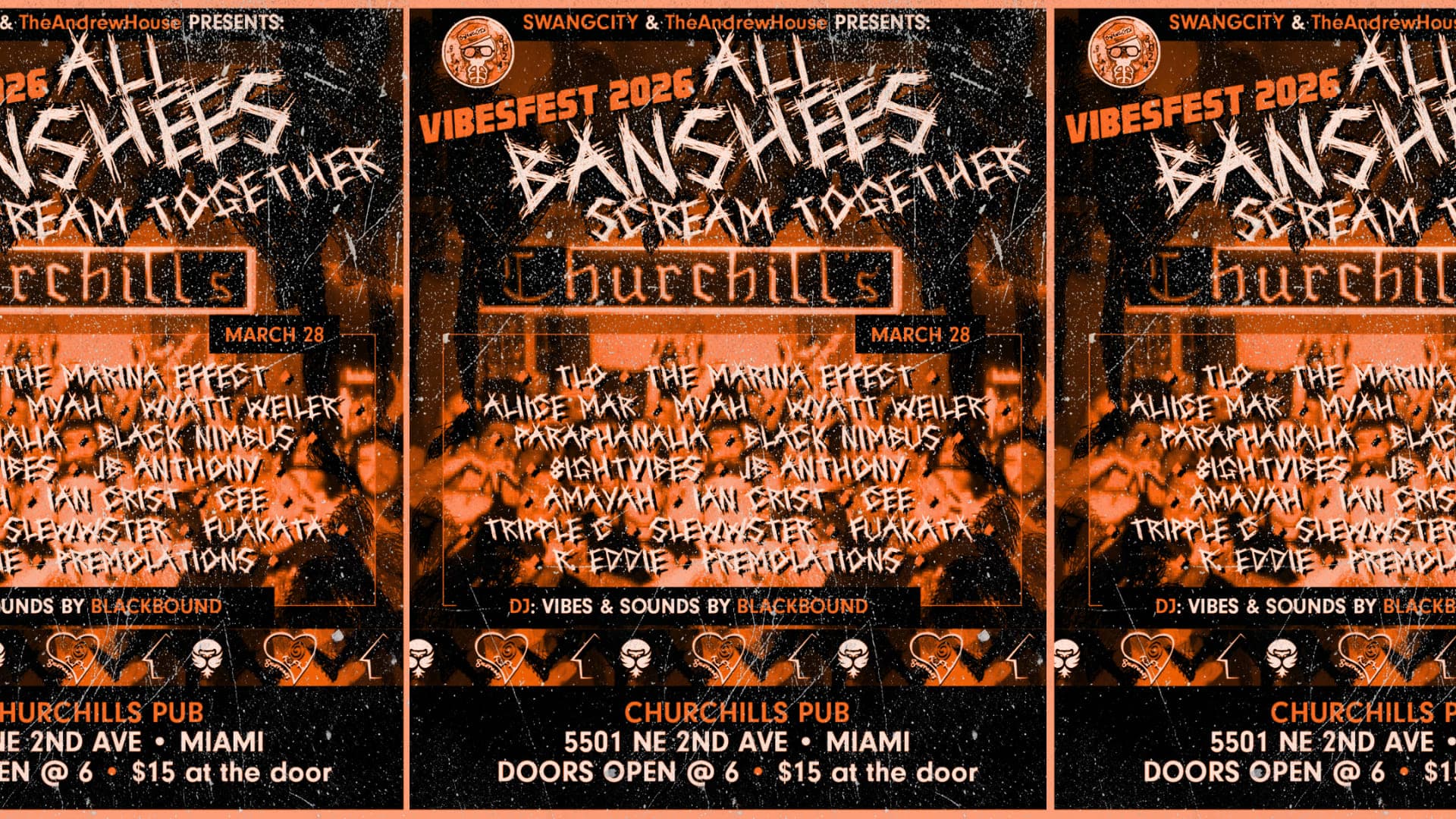 Vibesfest: All Banchees Scream Together — Live Music at Churchills Pub during Miami Music Week 2026